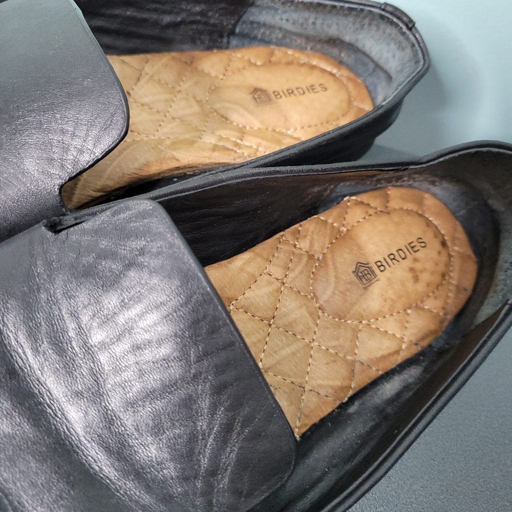Birdies Minimalist Black Leather Loafers Size 6.5 - Picture 2 of 3